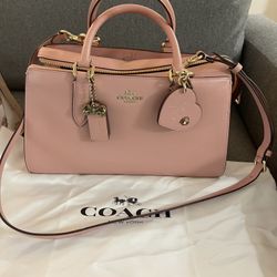 Coach Selena Gomez Leather peony pink satchel