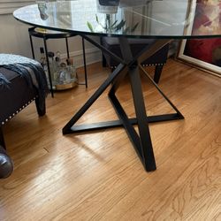 Glass Table With Two Chairs 