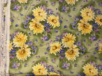Designer Cotton Floral Fabric by Diana Leone - Vintage 