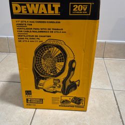 DEWALT 20 Volt Corded / Cordless Jobsite  Fan