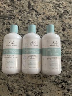 Aden + Anais baby shampoo,bubble bath, lotion