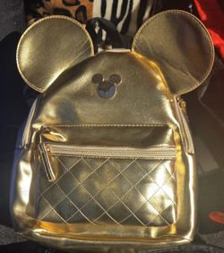 Gold Mickey Mouse Small Backpack