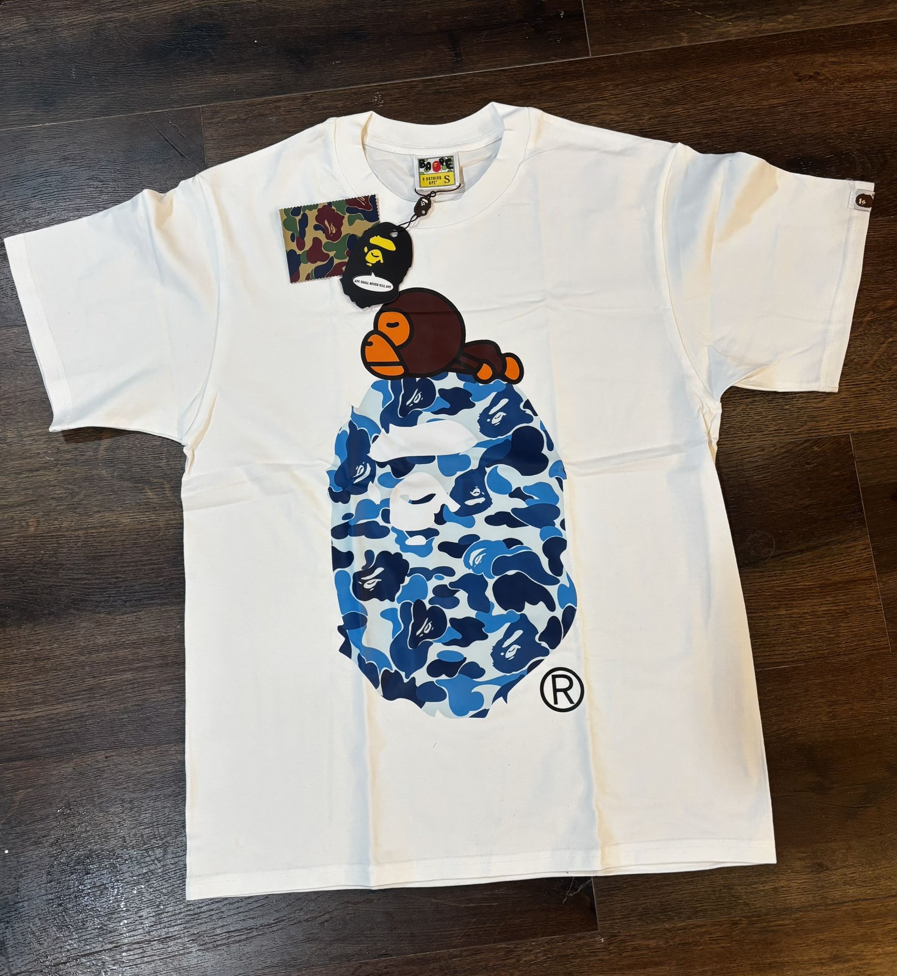 White And Blue Bape Shirt