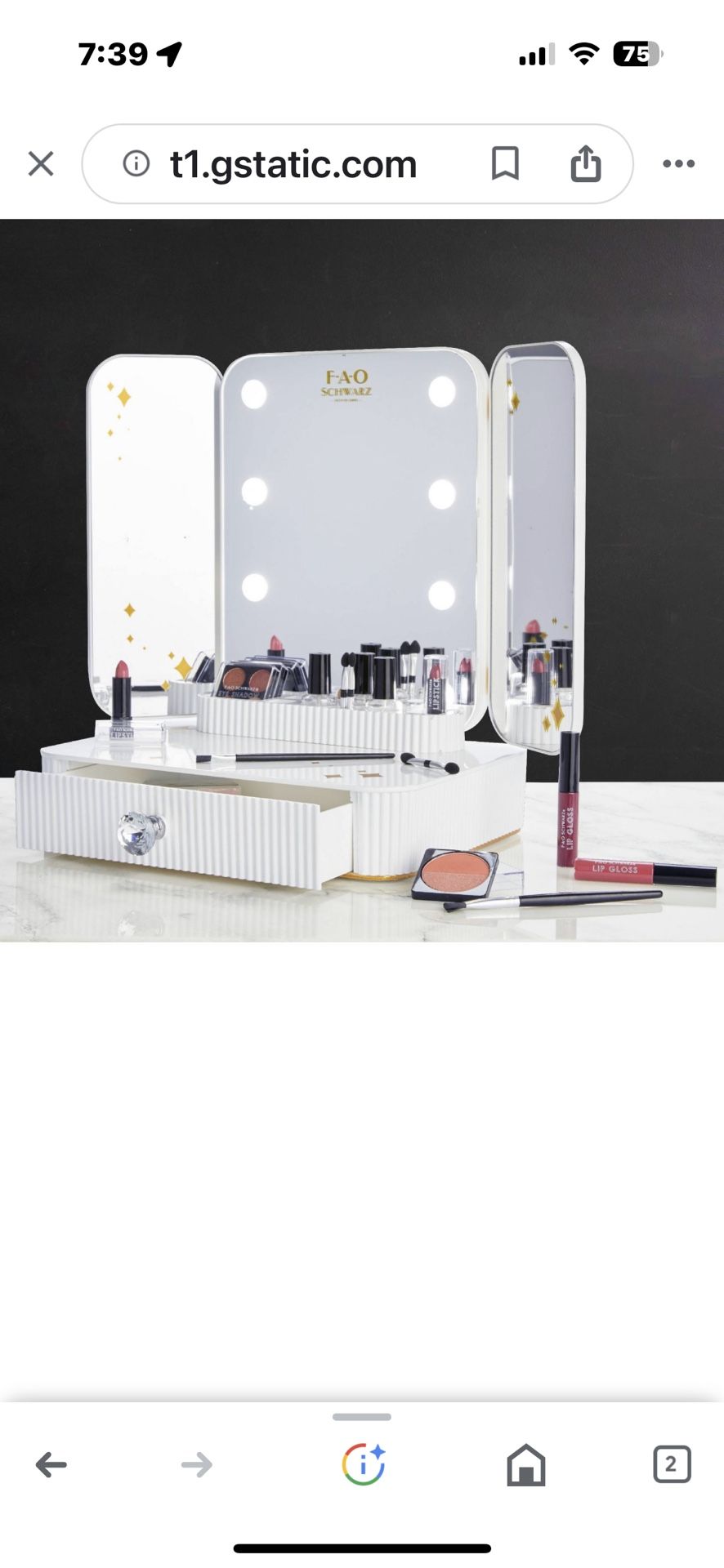 FAO Schwarz Makeup Vanity Mirror Set