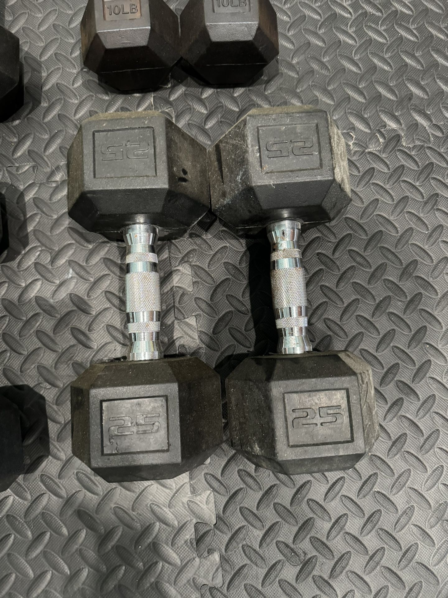 Rubber Hex Dumbbells