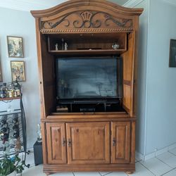 Solid Wood TV Armoire / Entertainment Center - Great Condition, Must Sell!