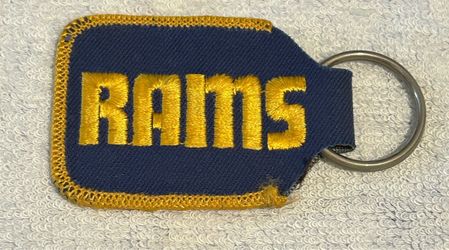 Rams Embroidered Fabric Keychain