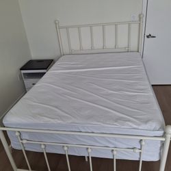White Bed Frame And Mattress ( full )