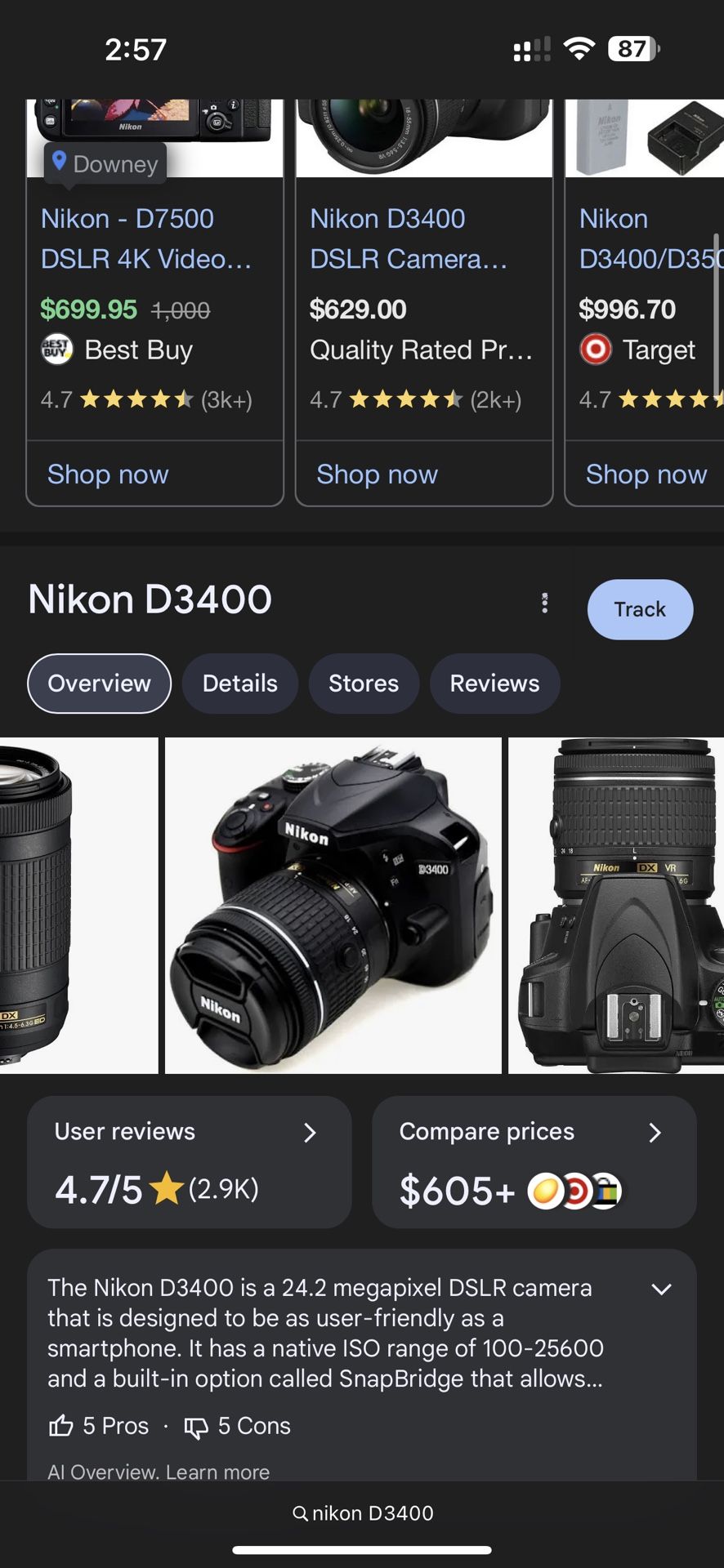 Nikon D3400 Camera