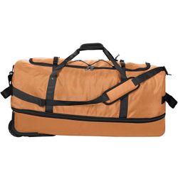 Contail 32 Inch Foldable Duffle Bag with 2 Wheels 110L to 140L Expandable Brown