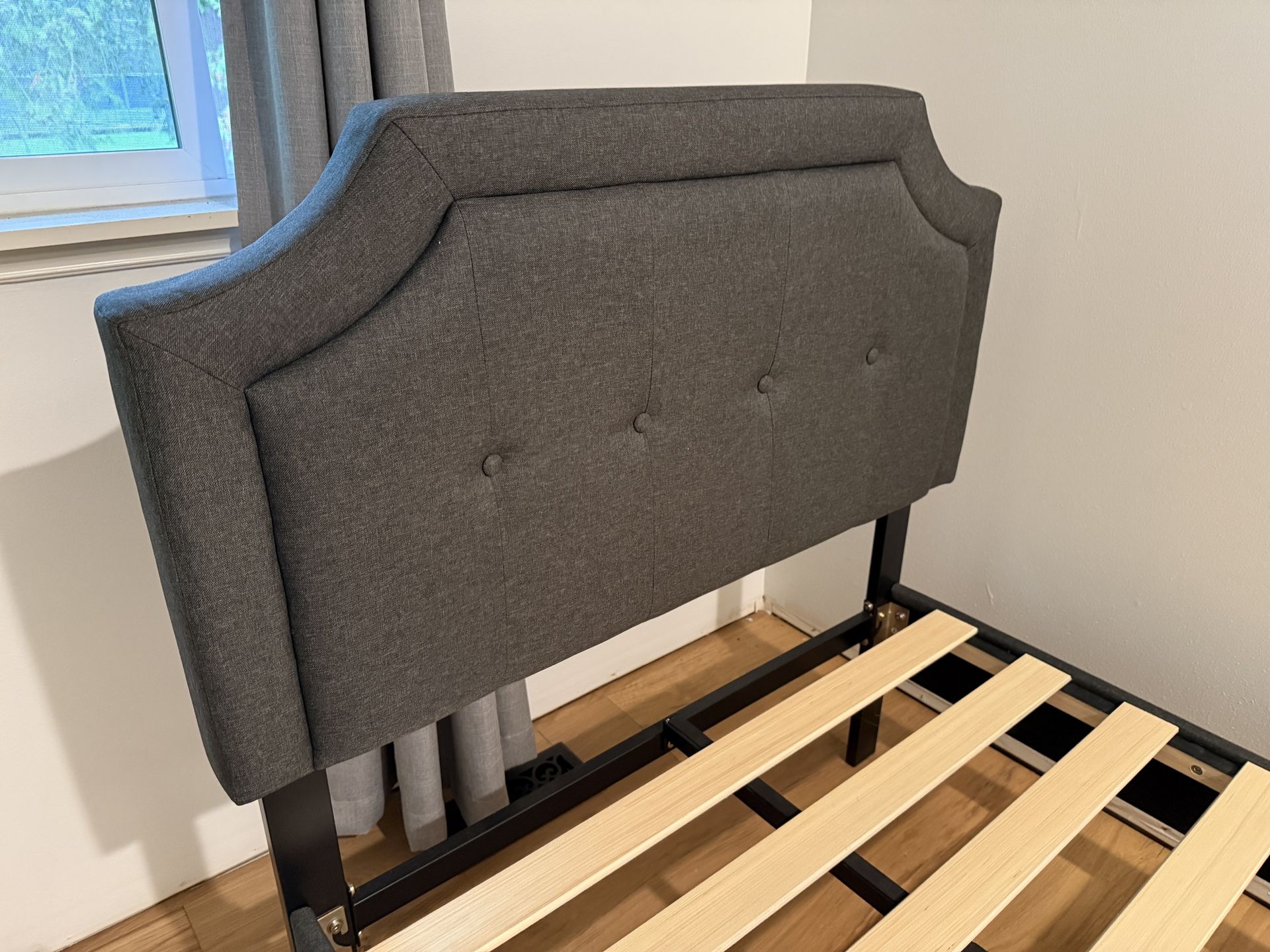 Twin Bed Frame w/ Upholstered Headboard