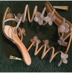 Gold and Silver Woman Heels