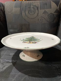 SPODE CHRISTMAS TREE HANDLED TIDBIT DESSERT DISH $15.00