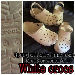 2pair white crocs $15 for all women10/men8