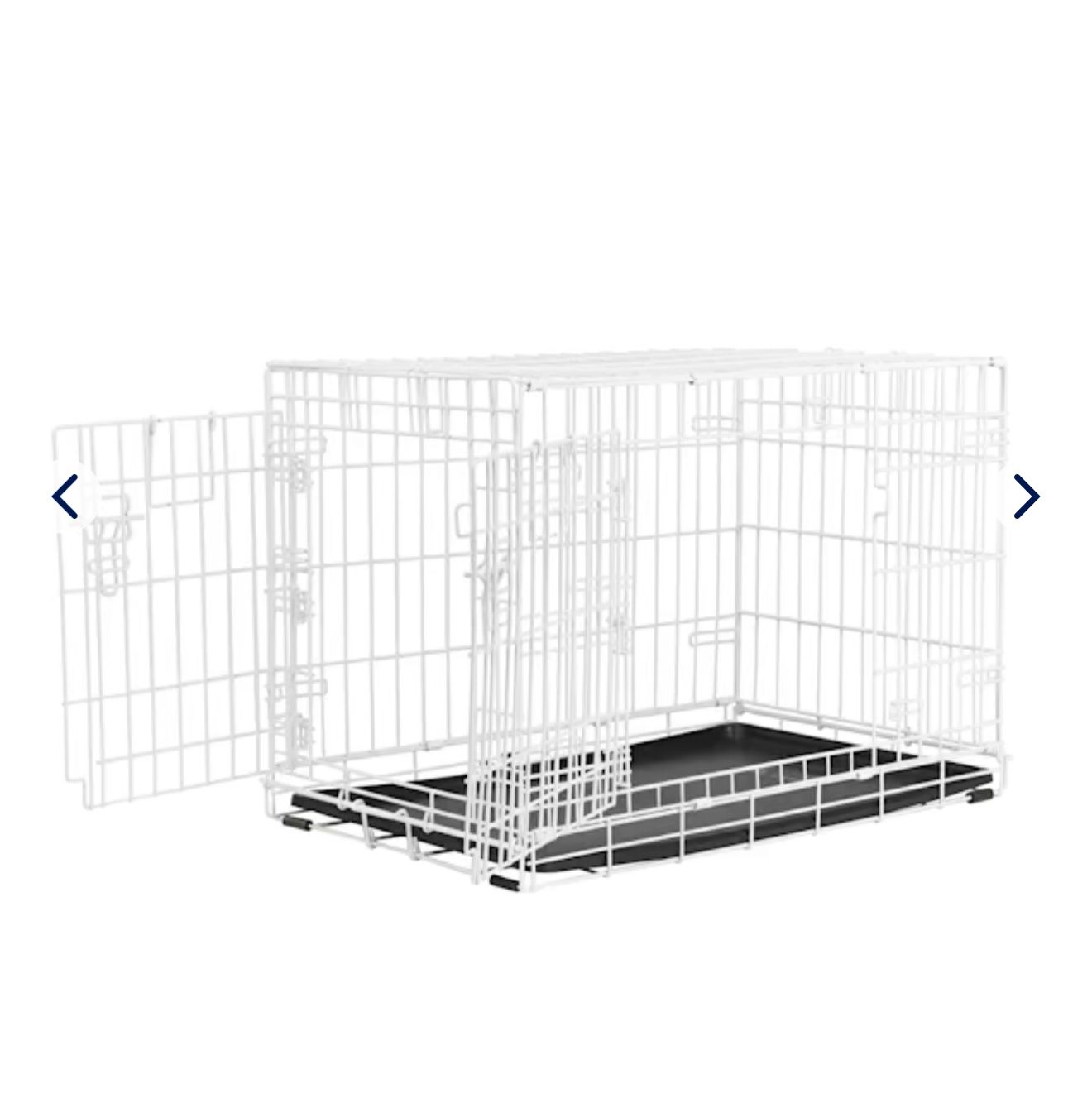 White Dog Crate & Mat