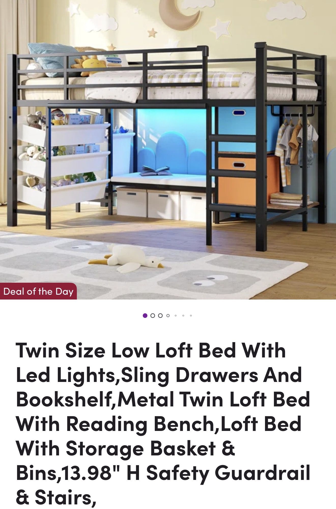 Low Loft Bed - Twin