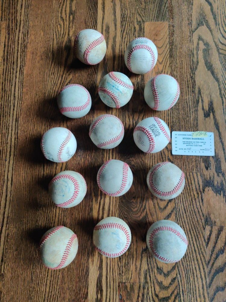 14 Leather Baseballs + 3 Hours Of Batting Cage Time Stods Baseball