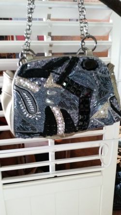 Chico's Blue Beaded Purse
