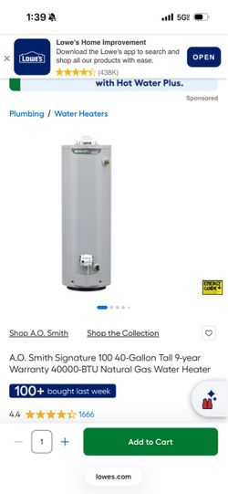 40-GALLON* NATURAL GAS