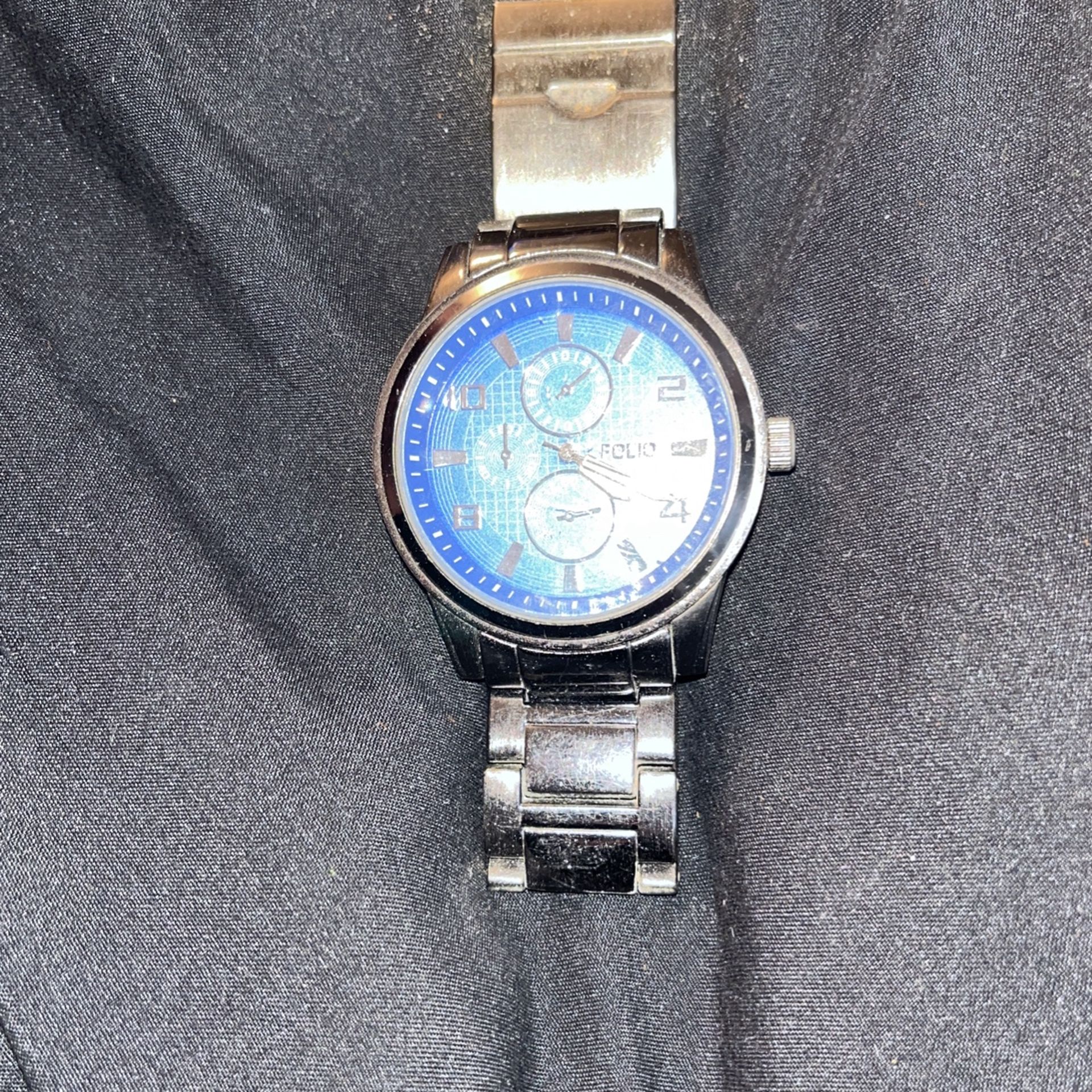 Folio Men's ,Gunmetal Color Stainless Steel Watch