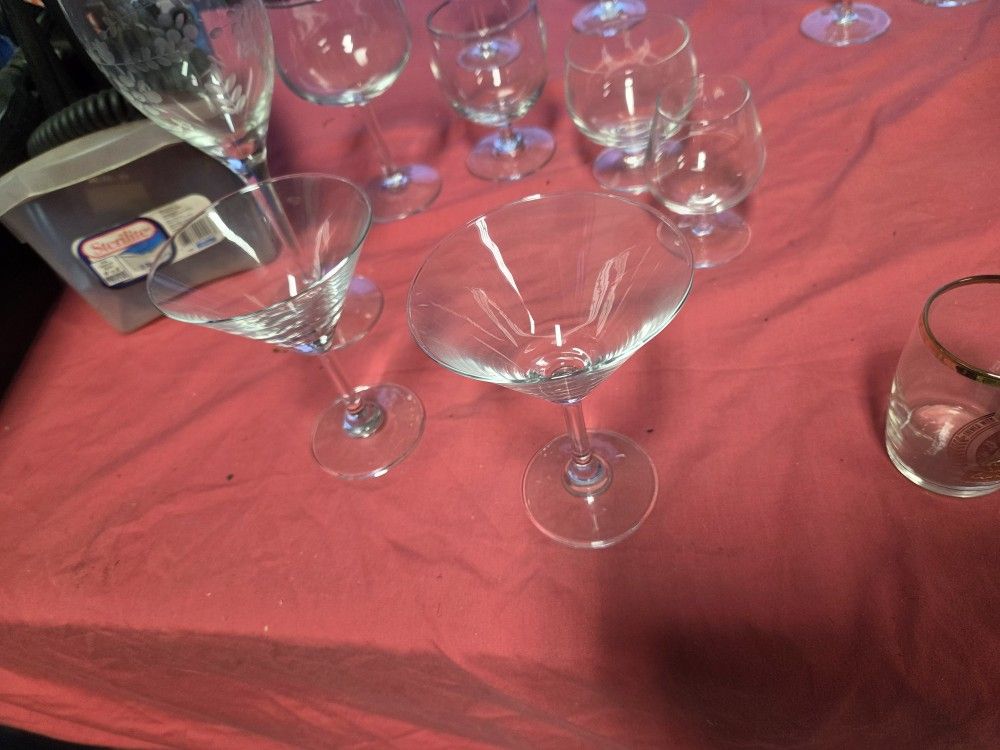 Assorted Wine And Other Glasses