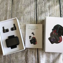 T91 Smart Bracelet 2 in 1 Smart Watch TWS Wireless Bluetooth Headset 1.4 Inch IPS Screen Heart Rate Blood Pressure Fitness Tracker Earbuds Combo Runni