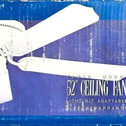 Flush Mount 52 inch Ceiling Fan, White