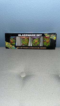 New! Set Of 4 TEENAGE MUTANT NINJA 🥷 TURTLES Shot Glasses Christmas 🎄 Gift 🎁 