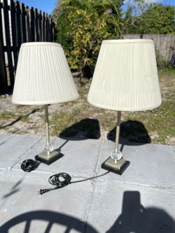 Two Table Lamps 28”H In Used Condition $25 Both Firm On Price