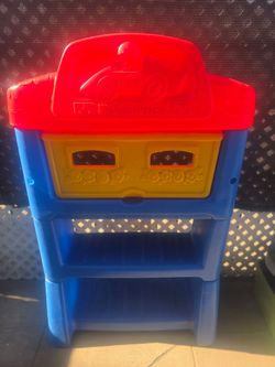 1995 Fisher Price race car plastic bookshelf