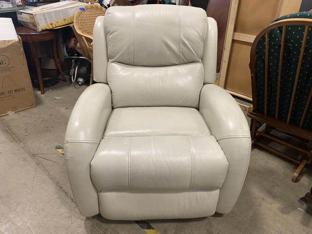 Cool White Power Reclining Chair