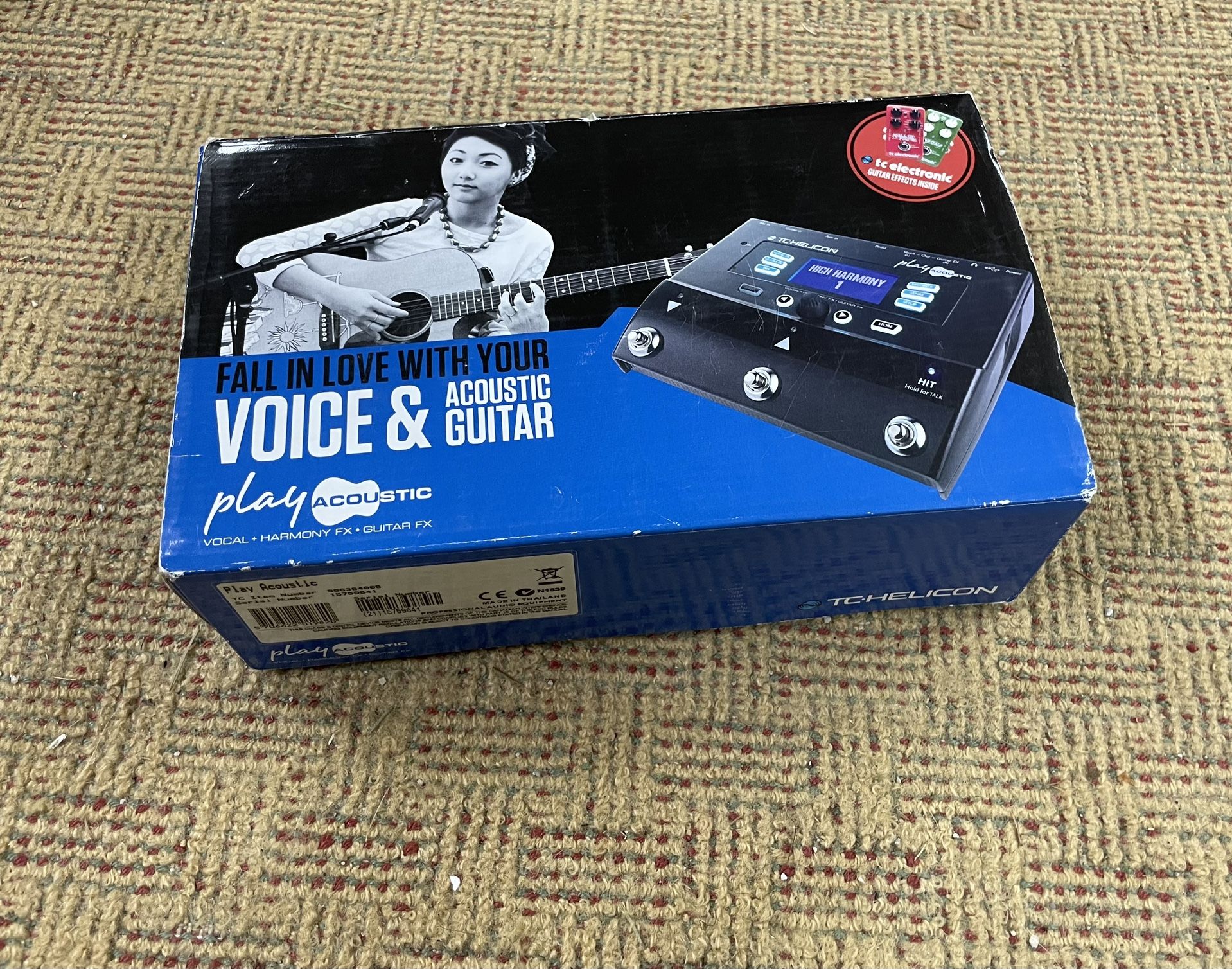 3 Button Vocal And Acoustic Guitar Effects Stompbox W/ Bodyrez And Looping 