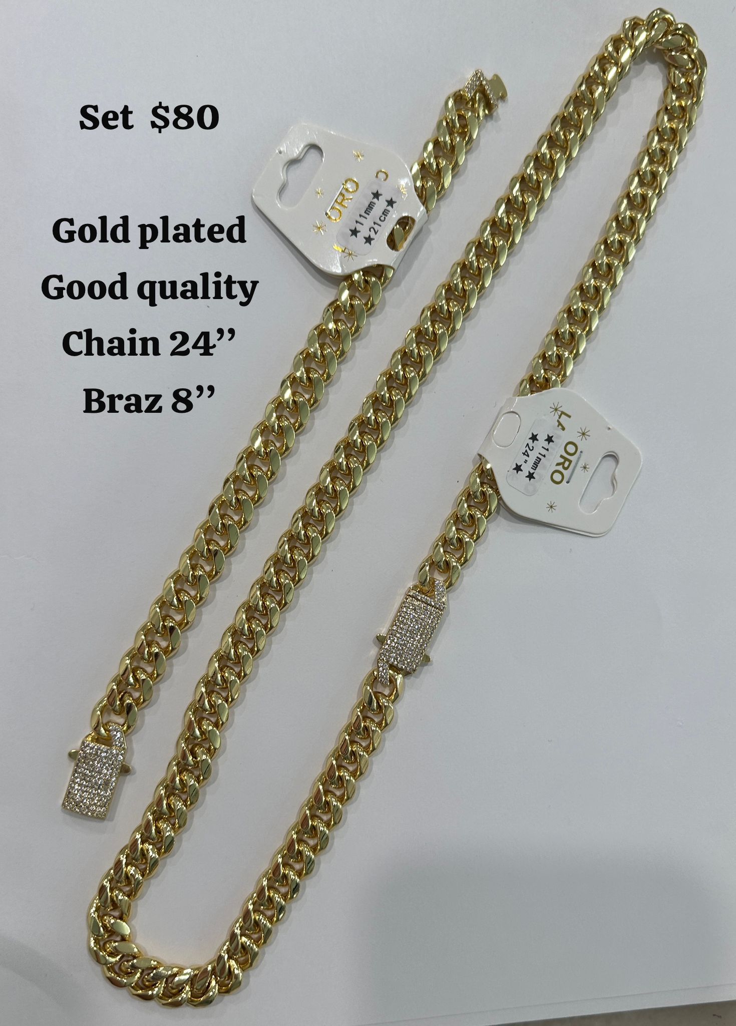 Gold Plated Chain And Bracelet