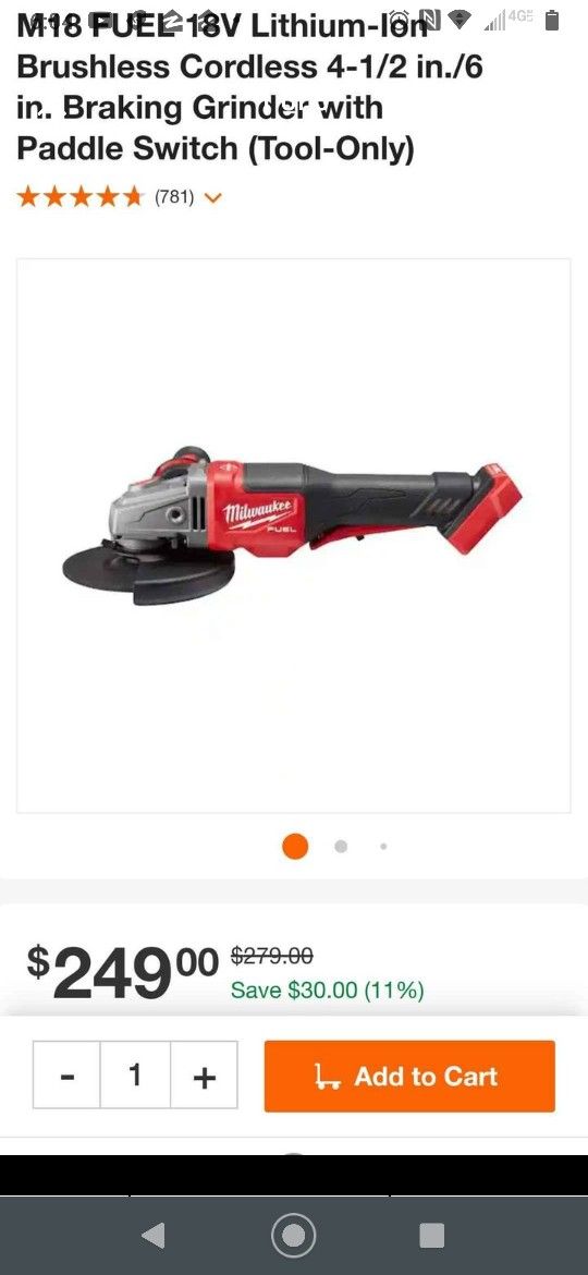 Milwaukee M18 Fuel Grinder.