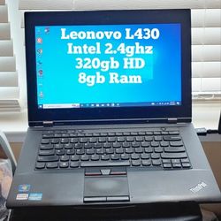 Lenovo l430 Laptop Win10 8gb Ram 320gb hard Drive