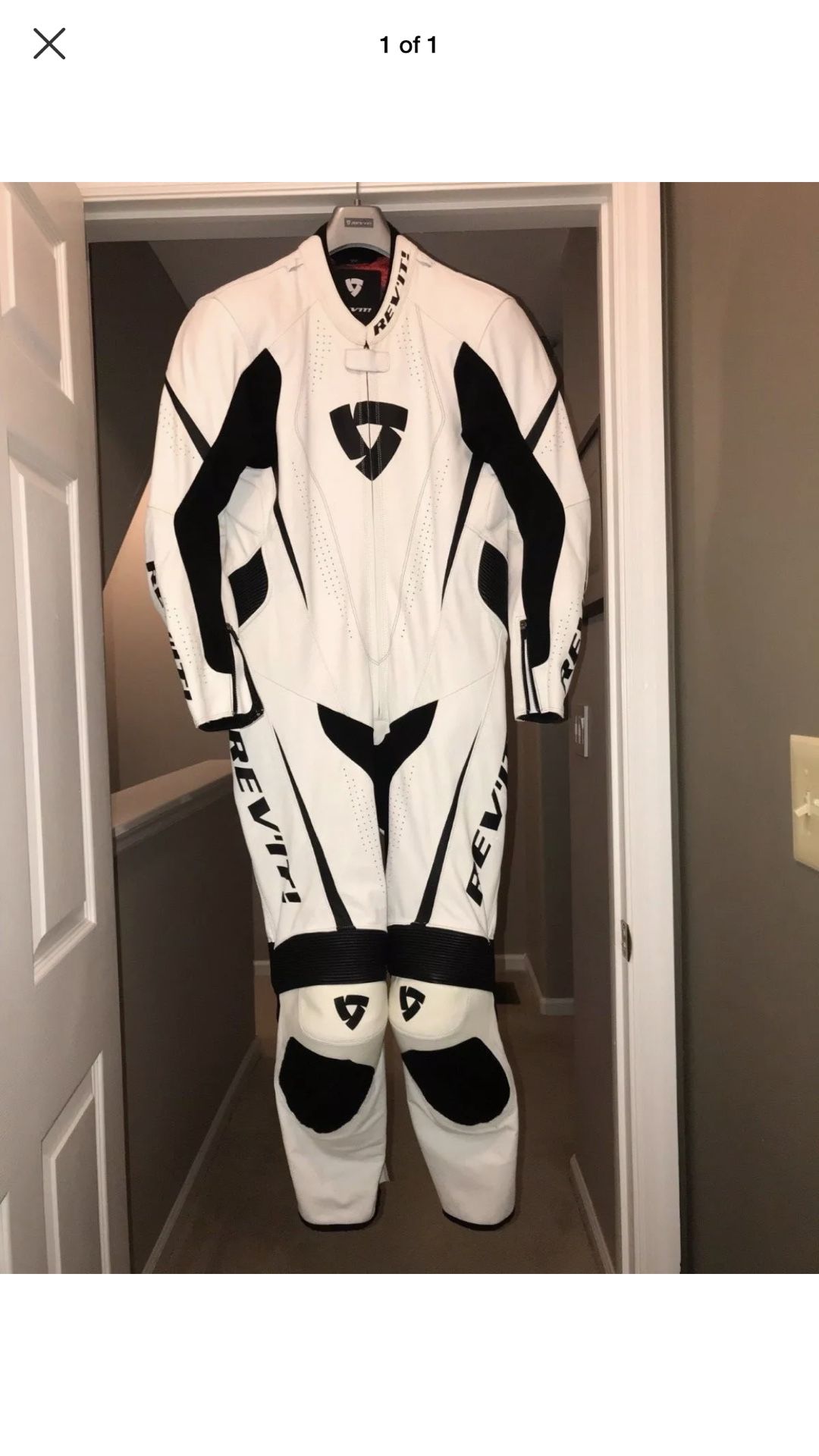 Rev’it “Bullit” One Piece Motorcycle Race Suit - White size 50