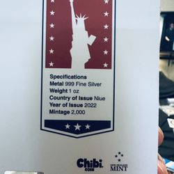 2022 Thomas Jefferson Chibi 1oz Silver 