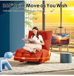 BedsPick Manual Recliner Chair, Reclining Chair with Swivel and Rocker Function, Ergonomic Oversized Recliners for Adults for Living Room, Bedroom,Nur