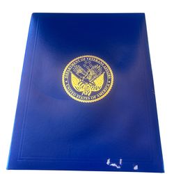 Department of Veterans Affairs Blue Document Sleeve with Presidential Seal