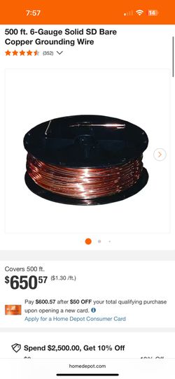 #6 Bare copper