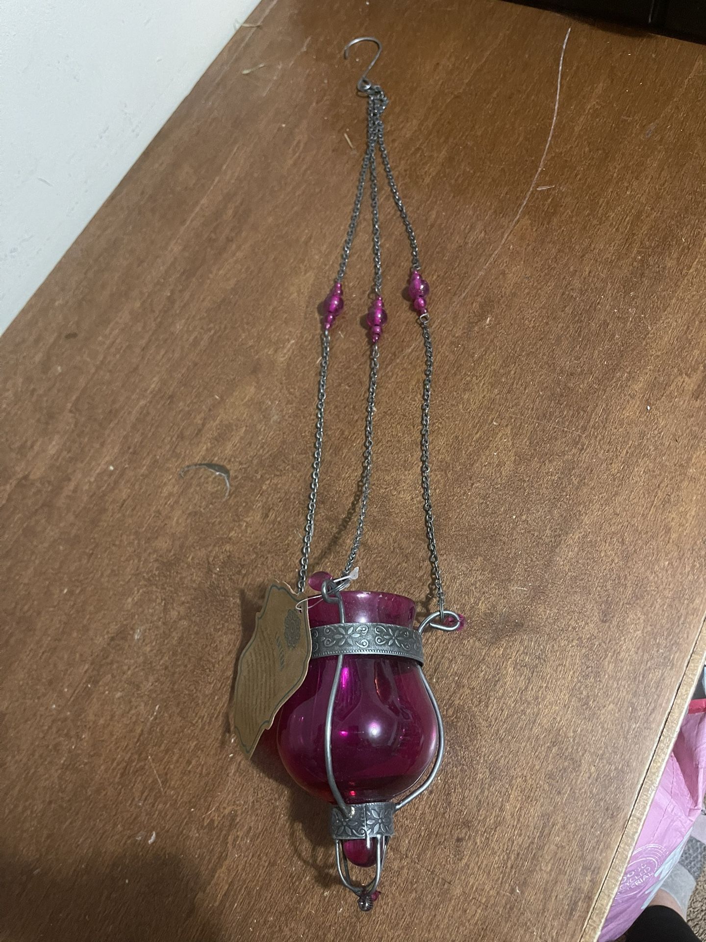 Cost Plus World Market Pink Glass Candle Holder