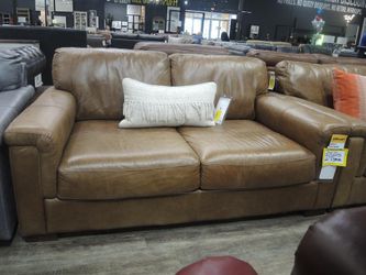 Chestnut Brown Leather 2-Piece Set - Toscano Loveseat & Chair (Floor Sample)