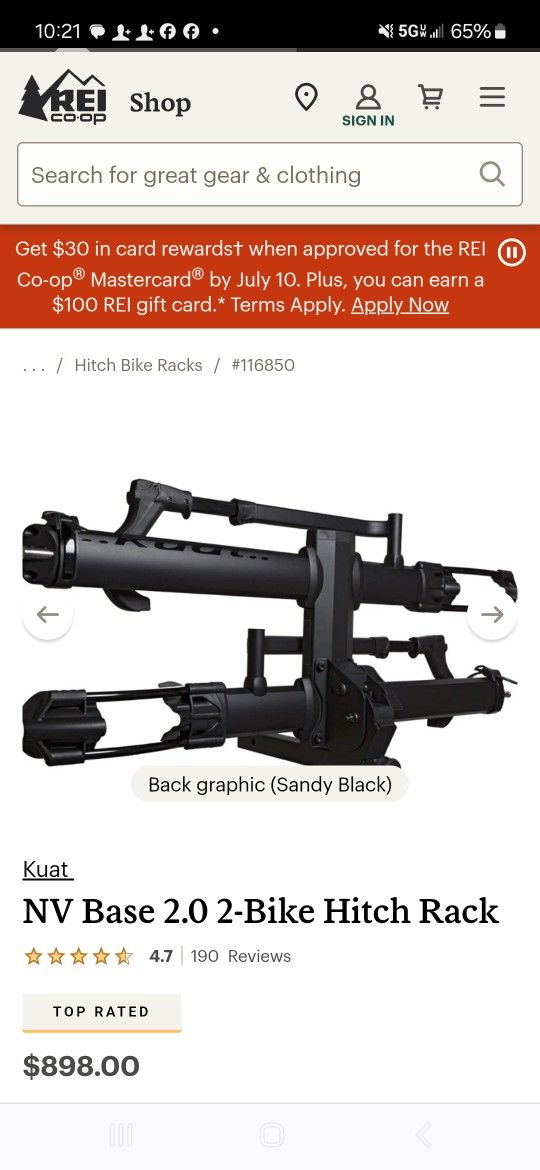 Kuat NV Base 2.0 2-Bike Hitch Rack