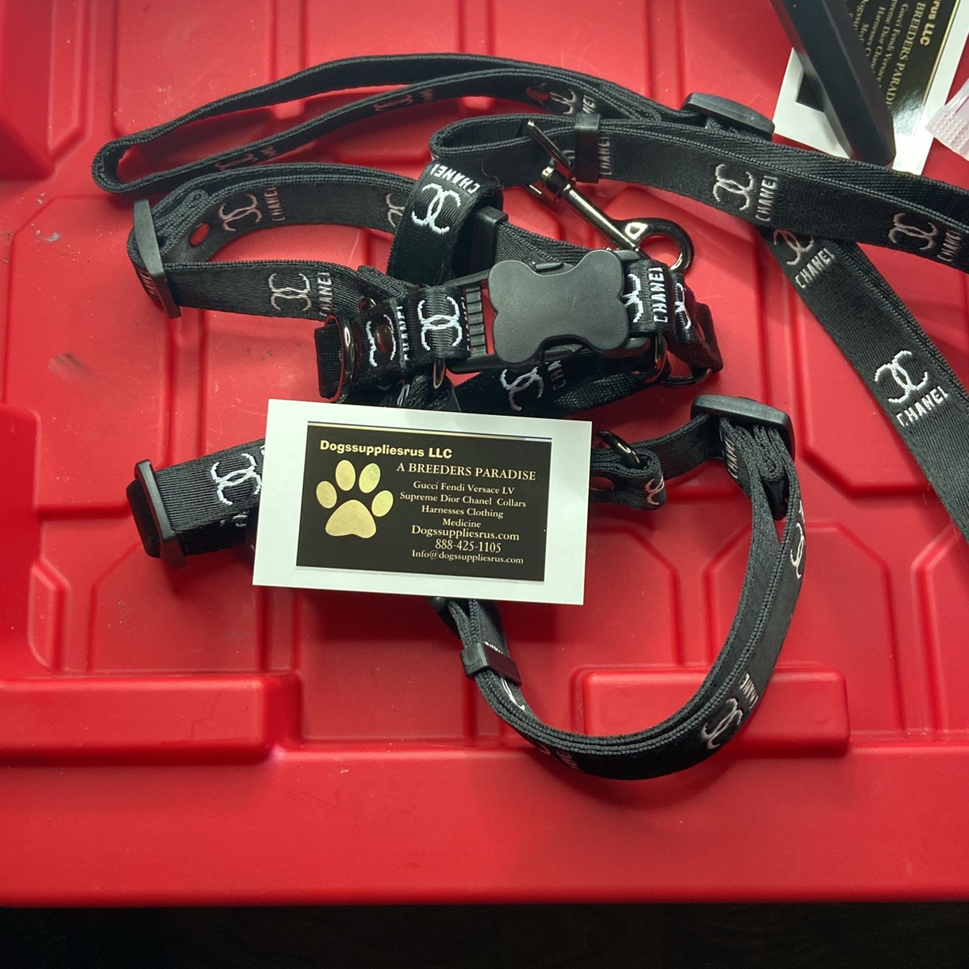 Chanel dog harness Collar Leash Set For Dog Under 10lbs