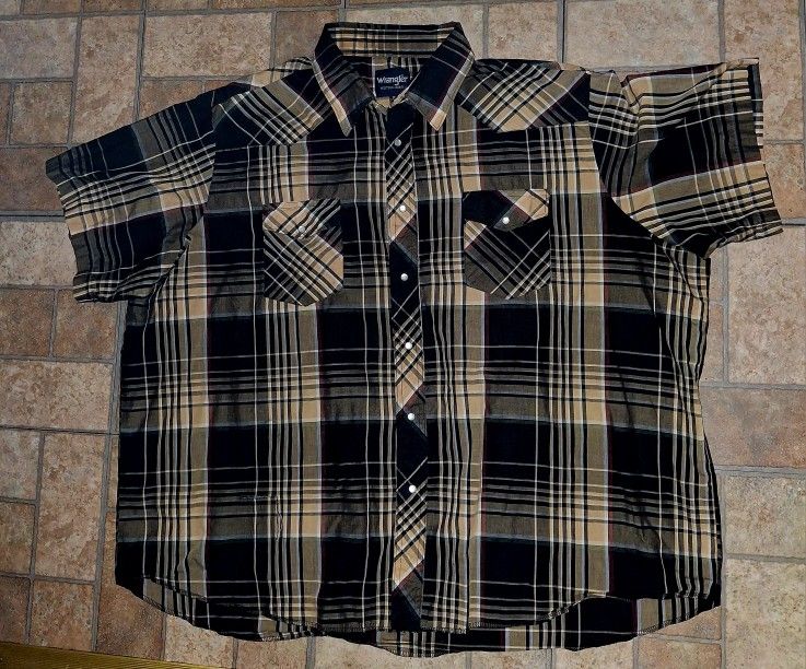 MEN'S WRANGLER SHIRT/SIZE 4XL/EAZY SNAP BUTTONS