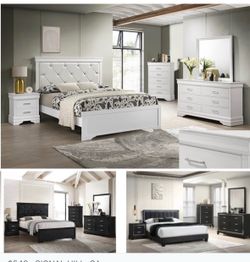 4- Pc Bedroom set Dresser,Mirror  Nightstand (1) Queen size bed frame  Not including Mattress and Box Sp