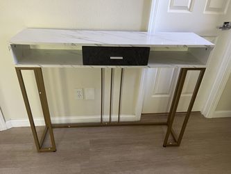 Slim White Console Table – Great for Entryway or Behind Sofa