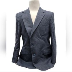 Vintage Nordstrom 44" Gray Striped Suit Jacket Damaged/Holes
