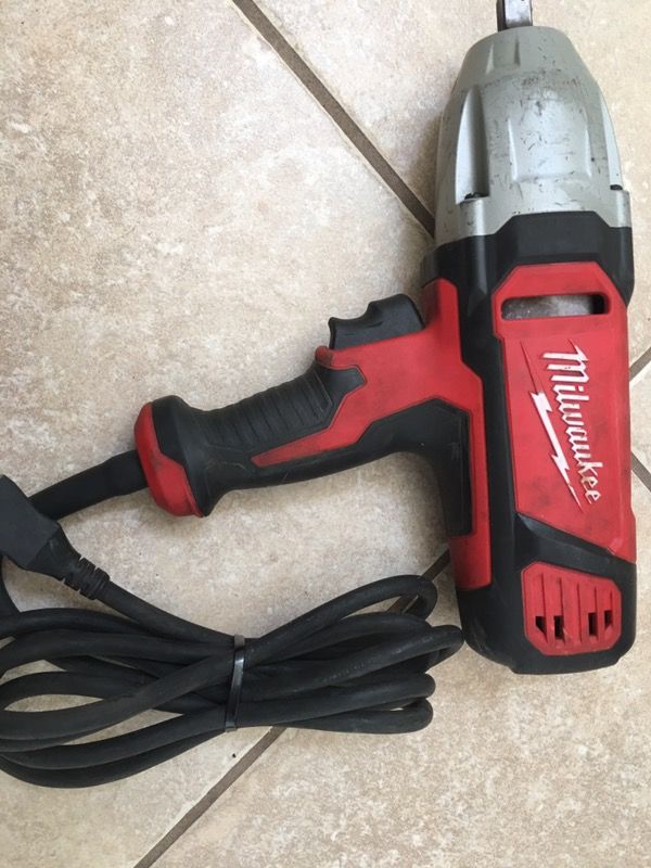 Milwaukee Electric Corded Impact Wrench With Friction Ring And Milwaukee Electric Corded Impact Wrench With Friction Ring And Rocker Switch 1 2 Inch Drive 300 Ft Lbs Torque