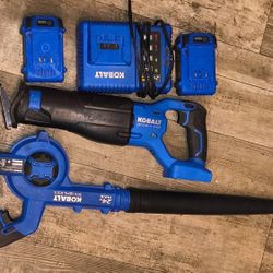 KOBALT Sawsow Blower 2 Battery One Charger 